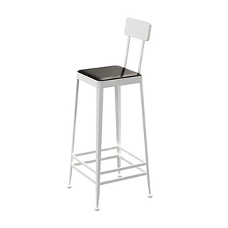 Glam Metal Stool Kitchen 4 Legs Counter Stool in Matte Finish