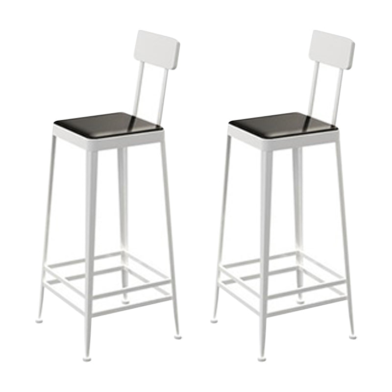 Glam Metal Stool Kitchen 4 Legs Counter Stool in Matte Finish