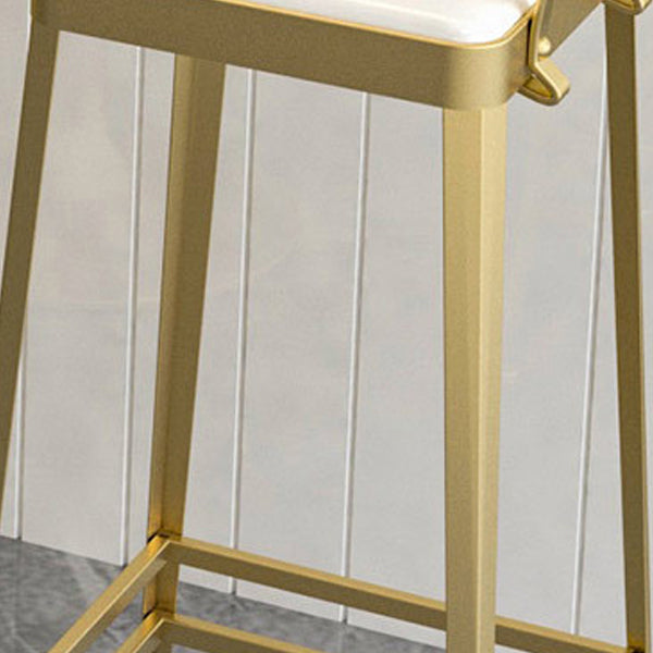 Glam Metal Stool Kitchen 4 Legs Counter Stool in Matte Finish