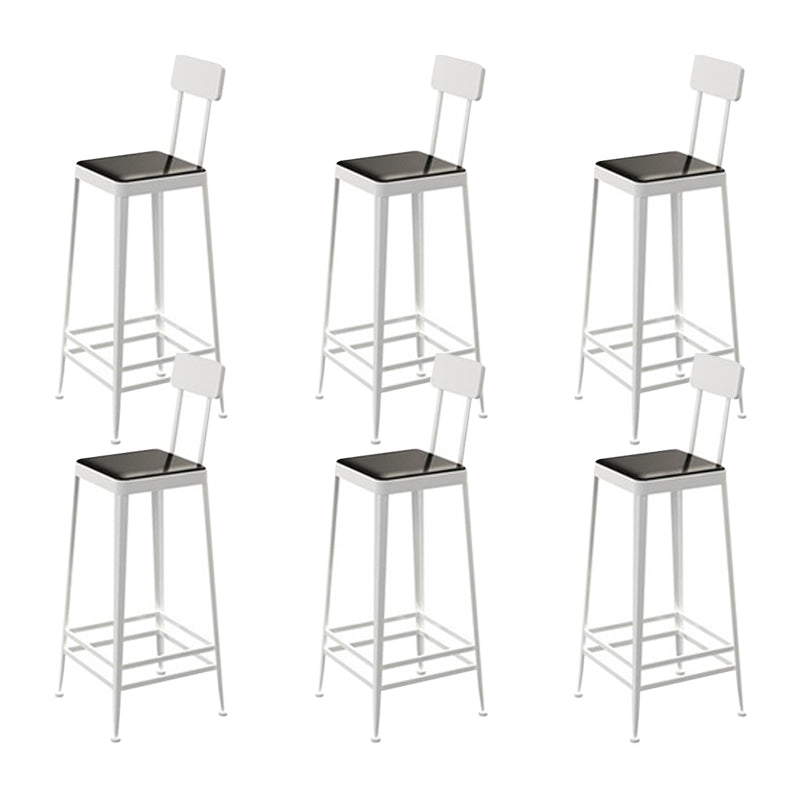 Glam Metal Stool Kitchen 4 Legs Counter Stool in Matte Finish