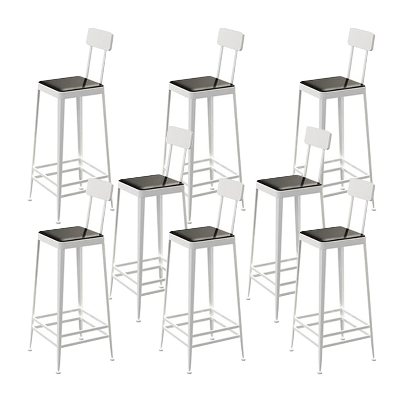 Glam Metal Stool Kitchen 4 Legs Counter Stool in Matte Finish