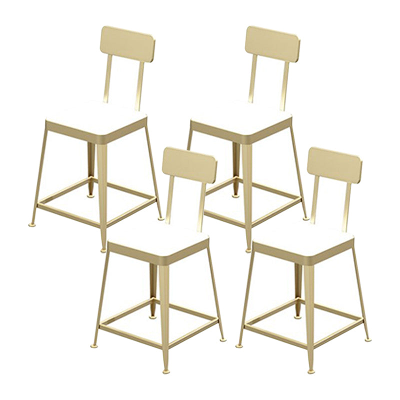 Glam Metal Stool Kitchen 4 Legs Counter Stool in Matte Finish