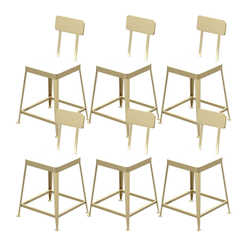 Glam Metal Stool Kitchen 4 Legs Counter Stool in Matte Finish