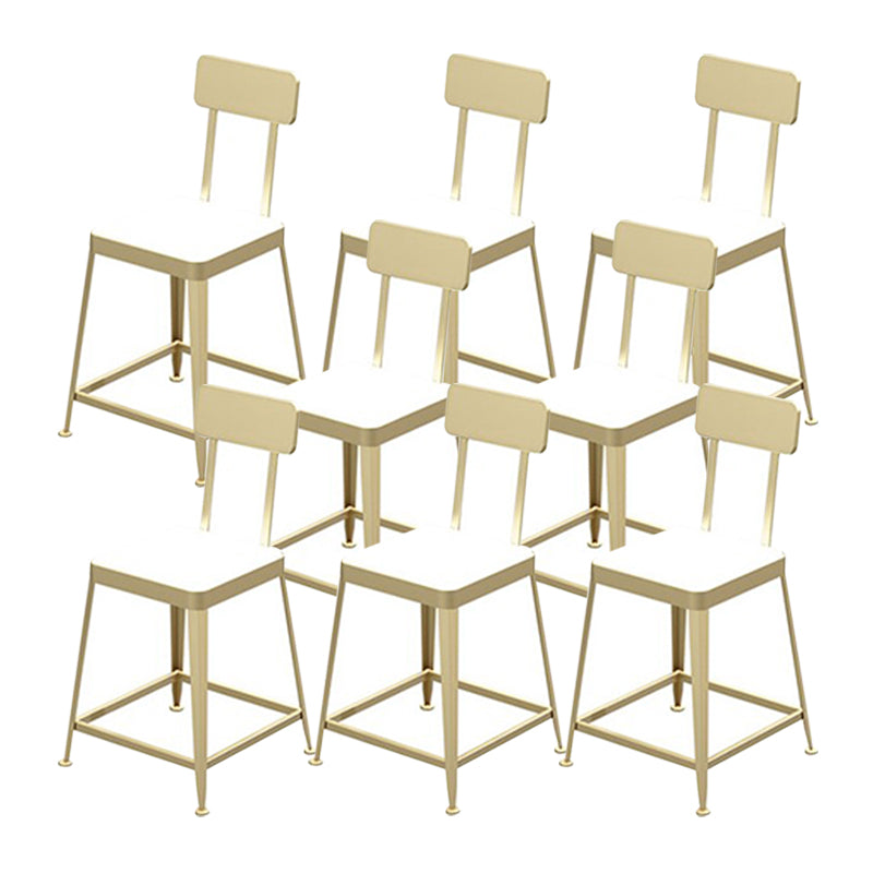 Glam Metal Stool Kitchen 4 Legs Counter Stool in Matte Finish