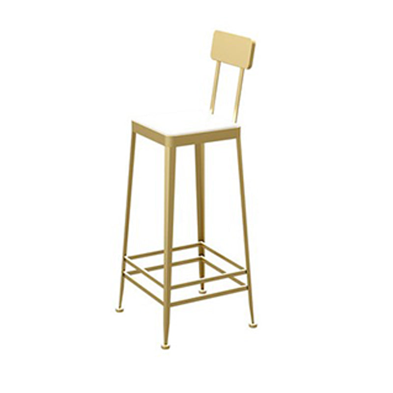 Glam Metal Stool Kitchen 4 Legs Counter Stool in Matte Finish