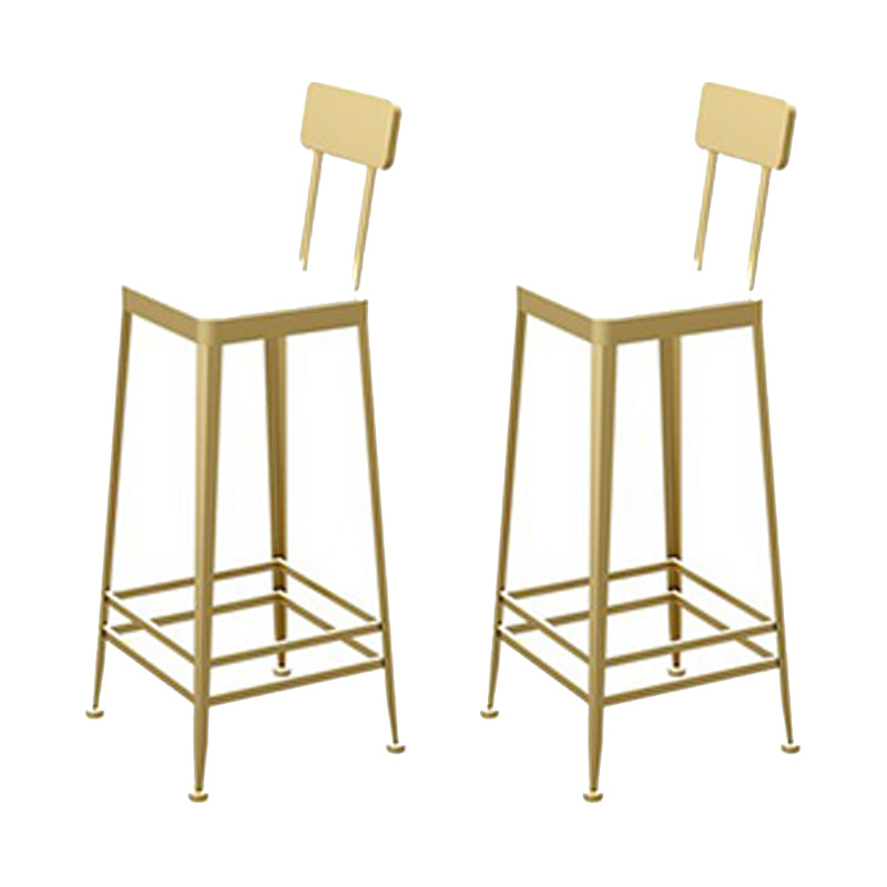 Glam Metal Stool Kitchen 4 Legs Counter Stool in Matte Finish