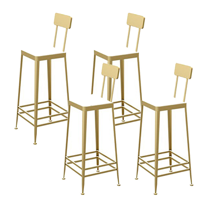 Glam Metal Stool Kitchen 4 Legs Counter Stool in Matte Finish