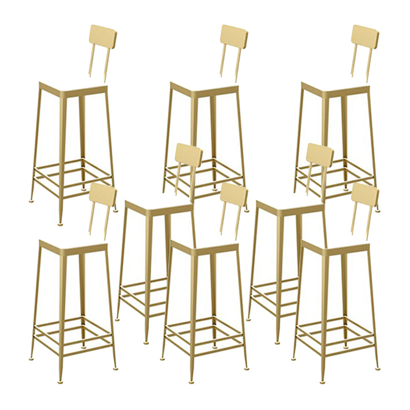 Glam Metal Stool Kitchen 4 Legs Counter Stool in Matte Finish