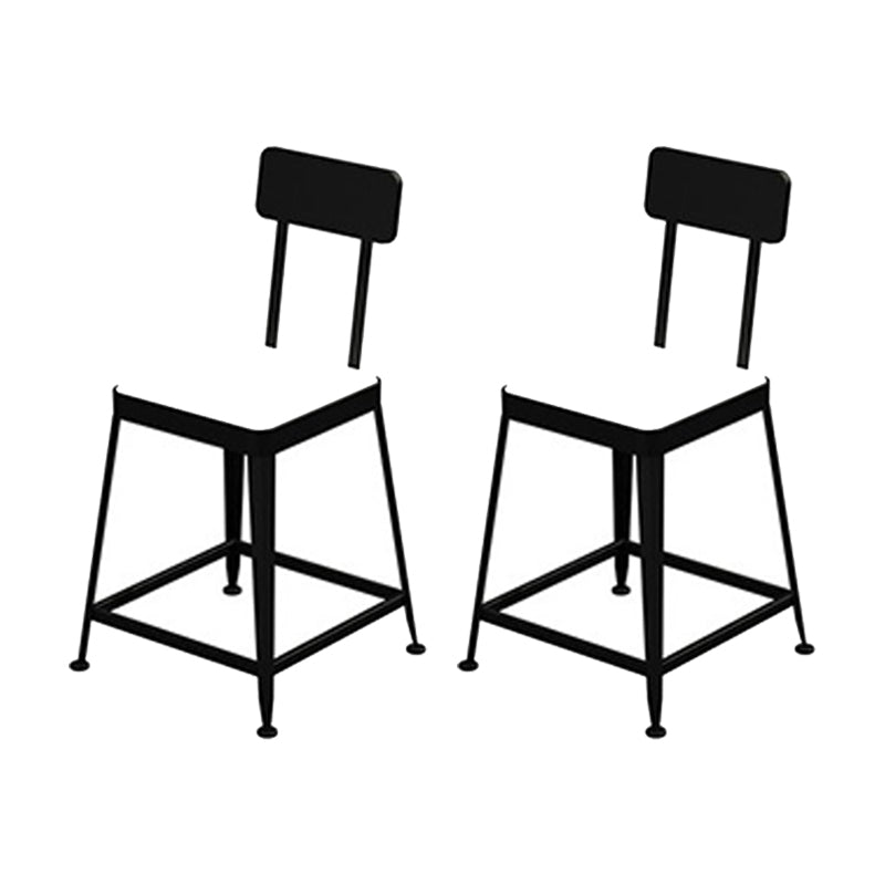 Glam Metal Stool Kitchen 4 Legs Counter Stool in Matte Finish