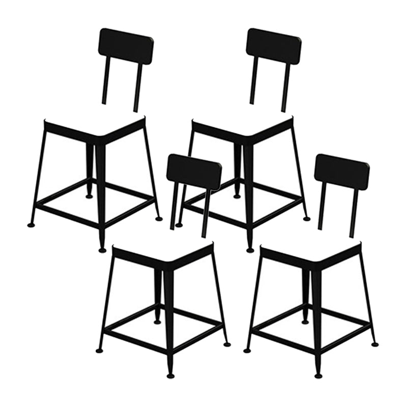 Glam Metal Stool Kitchen 4 Legs Counter Stool in Matte Finish