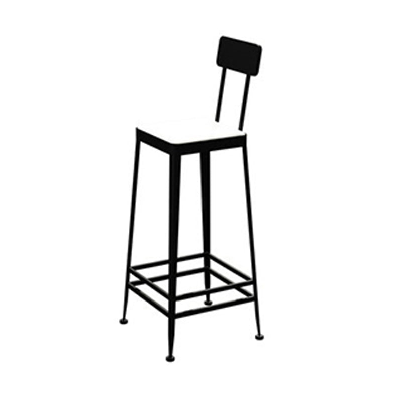 Glam Metal Stool Kitchen 4 Legs Counter Stool in Matte Finish