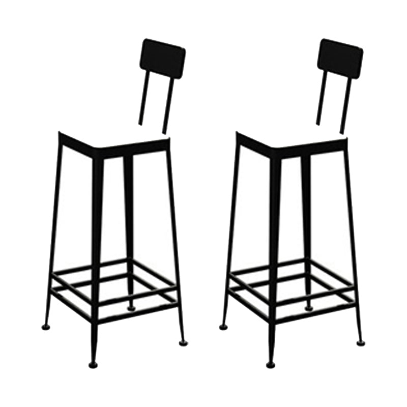 Glam Metal Stool Kitchen 4 Legs Counter Stool in Matte Finish