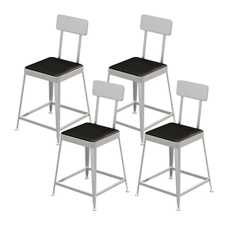 Glam Metal Stool Kitchen 4 Legs Counter Stool in Matte Finish