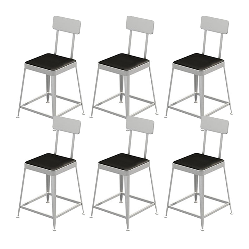 Glam Metal Stool Kitchen 4 Legs Counter Stool in Matte Finish