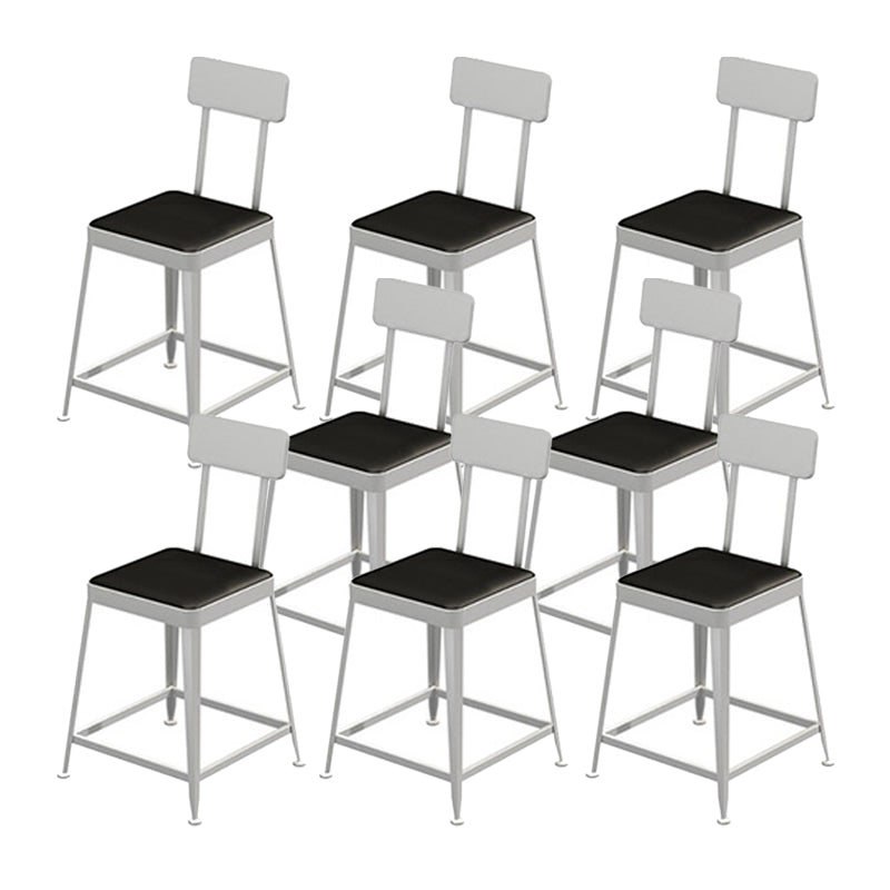 Glam Metal Stool Kitchen 4 Legs Counter Stool in Matte Finish