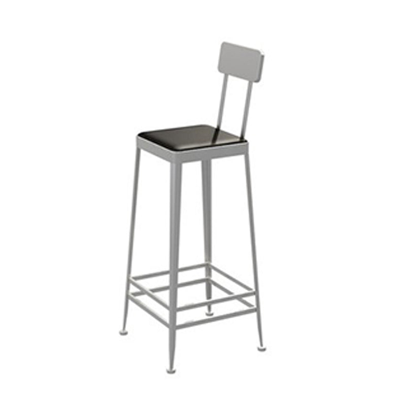 Glam Metal Stool Kitchen 4 Legs Counter Stool in Matte Finish