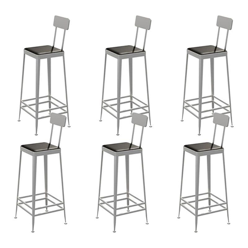 Glam Metal Stool Kitchen 4 Legs Counter Stool in Matte Finish