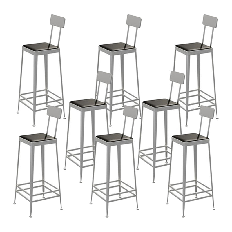 Glam Metal Stool Kitchen 4 Legs Counter Stool in Matte Finish
