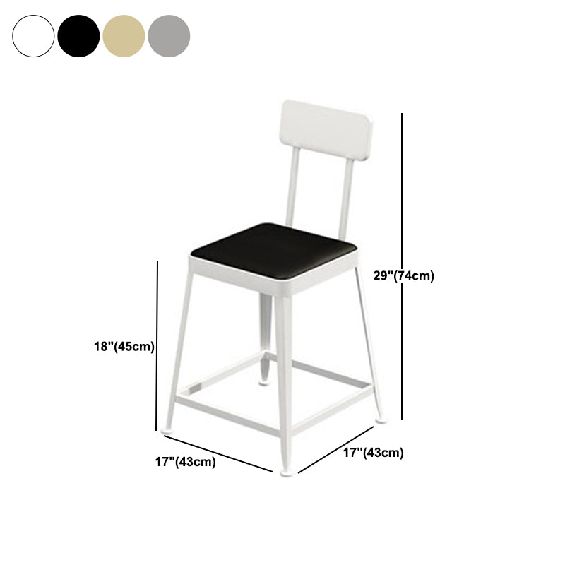 Glam Metal Stool Kitchen 4 Legs Counter Stool in Matte Finish