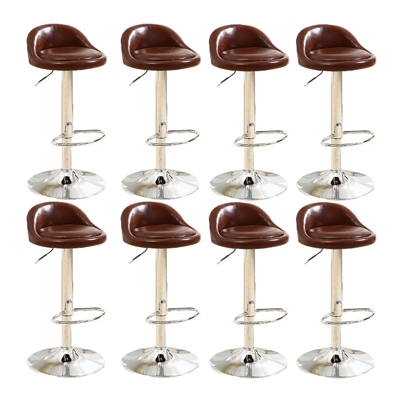 Scandinavian Metal Stool Round Seat Upholstered Counter Stool