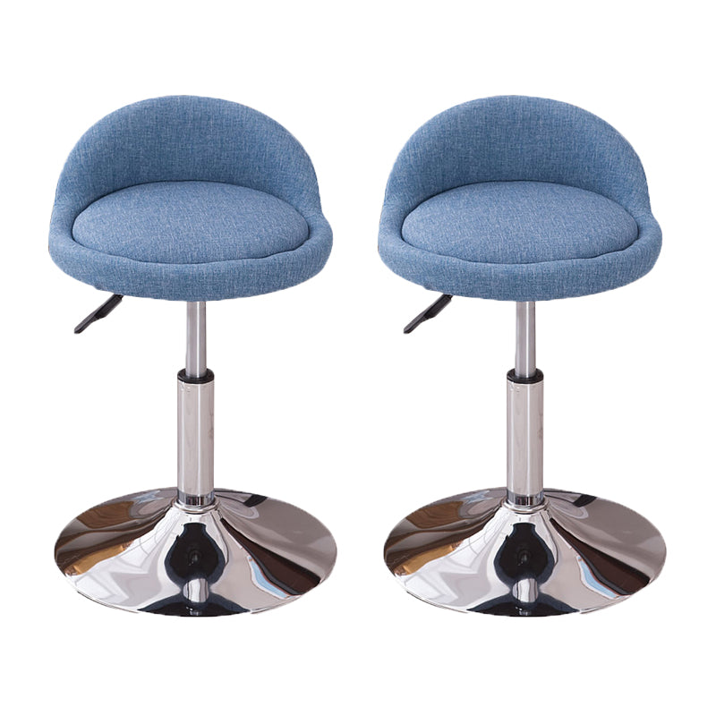 Scandinavian Metal Stool Round Seat Upholstered Counter Stool