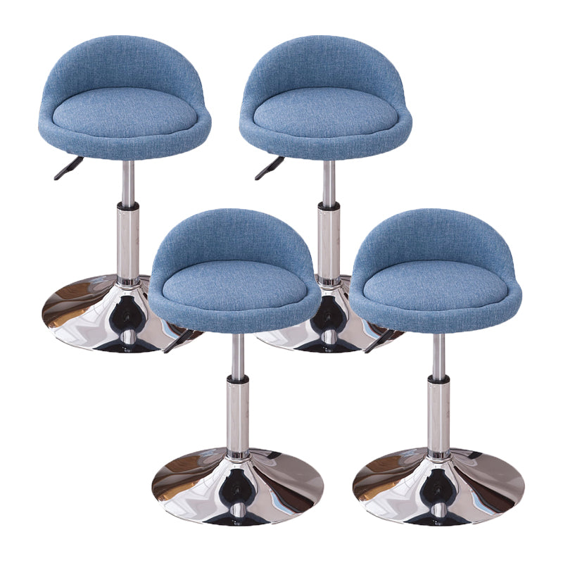 Scandinavian Metal Stool Round Seat Upholstered Counter Stool