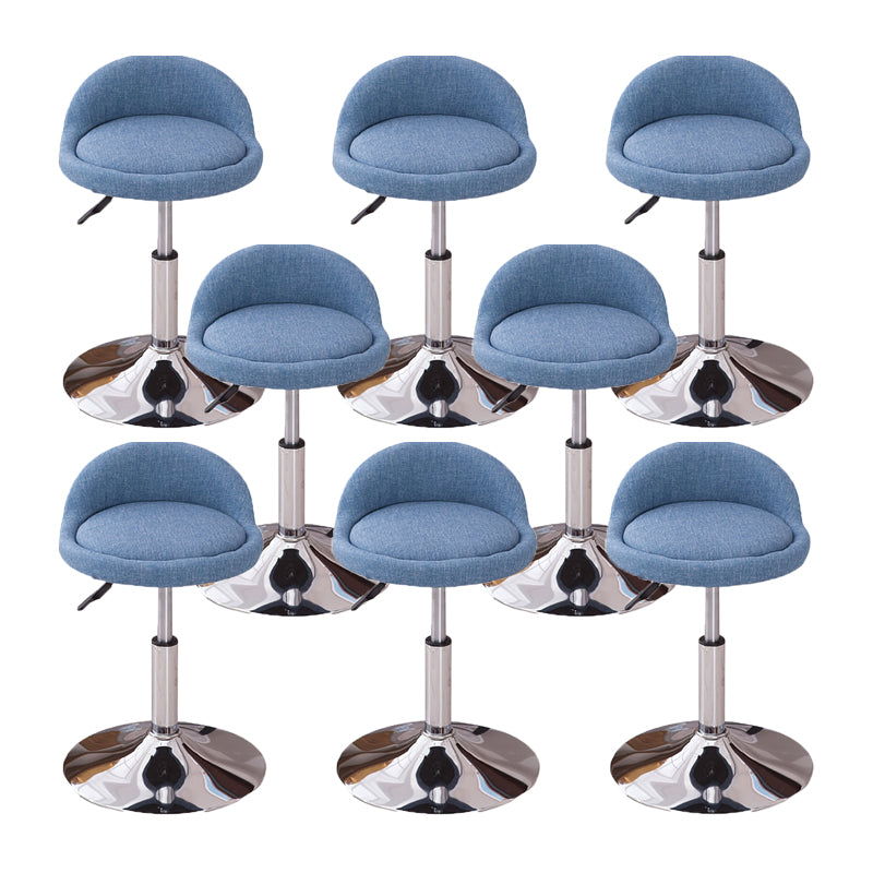 Scandinavian Metal Stool Round Seat Upholstered Counter Stool