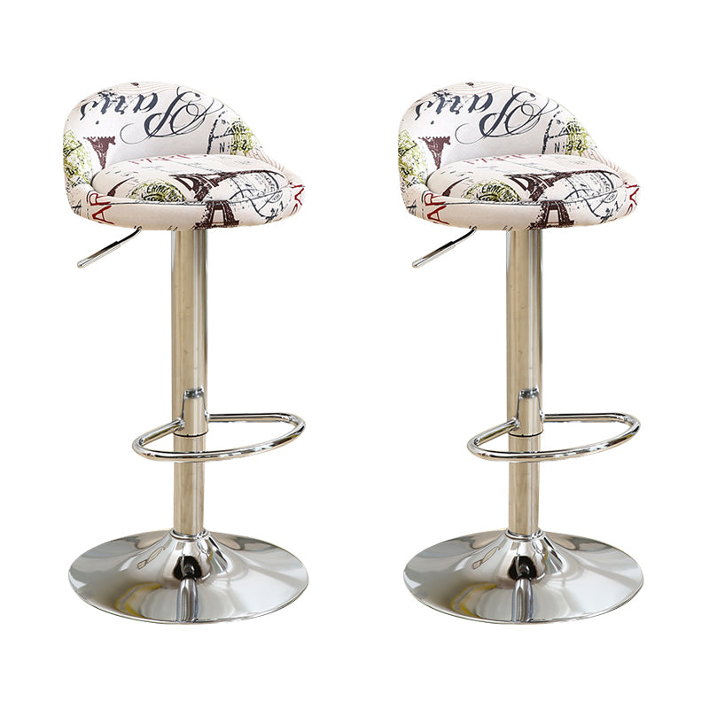 Scandinavian Metal Stool Round Seat Upholstered Counter Stool