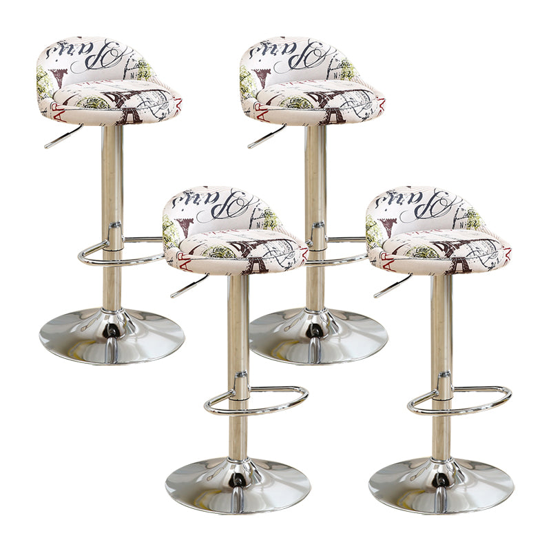 Scandinavian Metal Stool Round Seat Upholstered Counter Stool