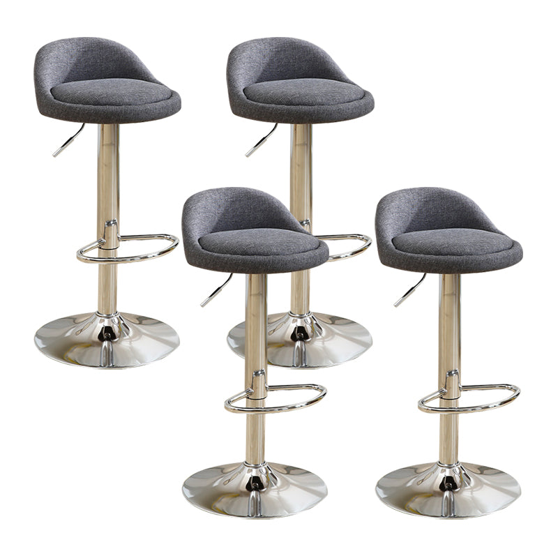 Scandinavian Metal Stool Round Seat Upholstered Counter Stool