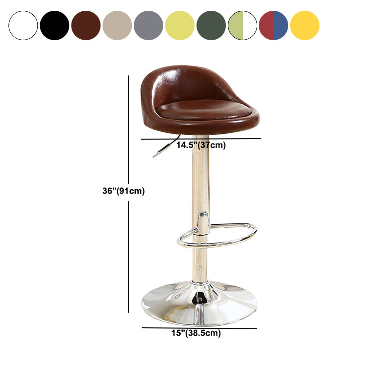Scandinavian Metal Stool Round Seat Upholstered Counter Stool