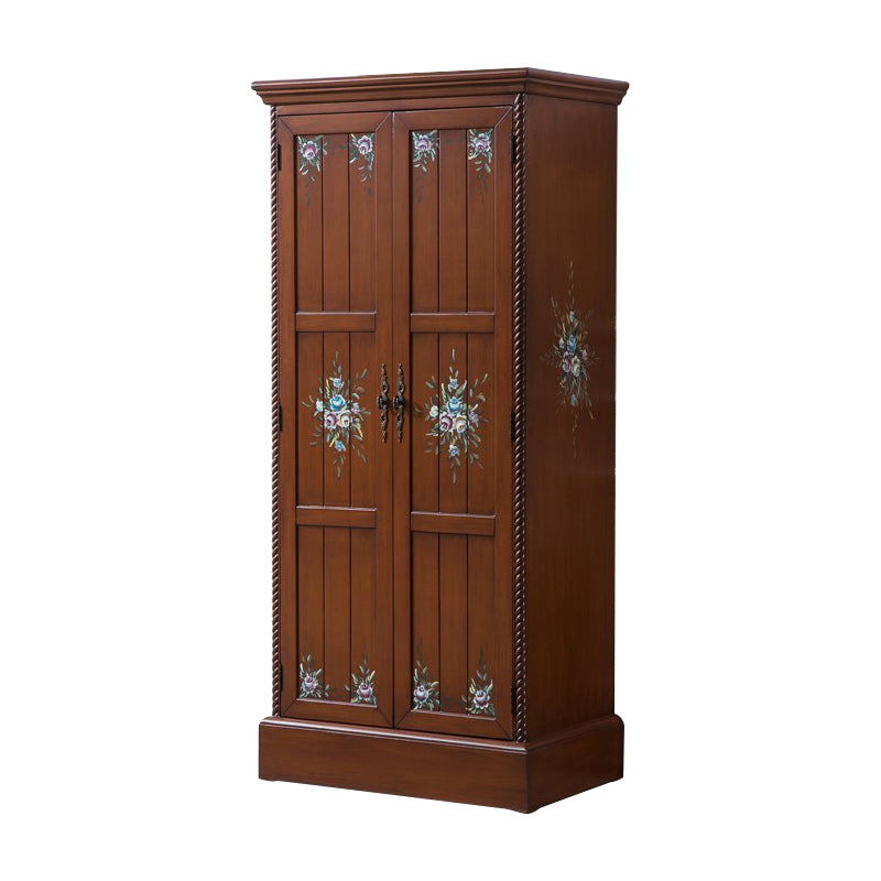 Birch Wardrobe Cabinet Traditional Hinged Wardrobe Armoire for Home