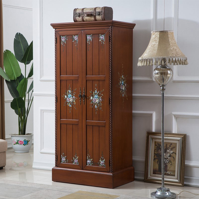 Birch Wardrobe Cabinet Traditional Hinged Wardrobe Armoire for Home