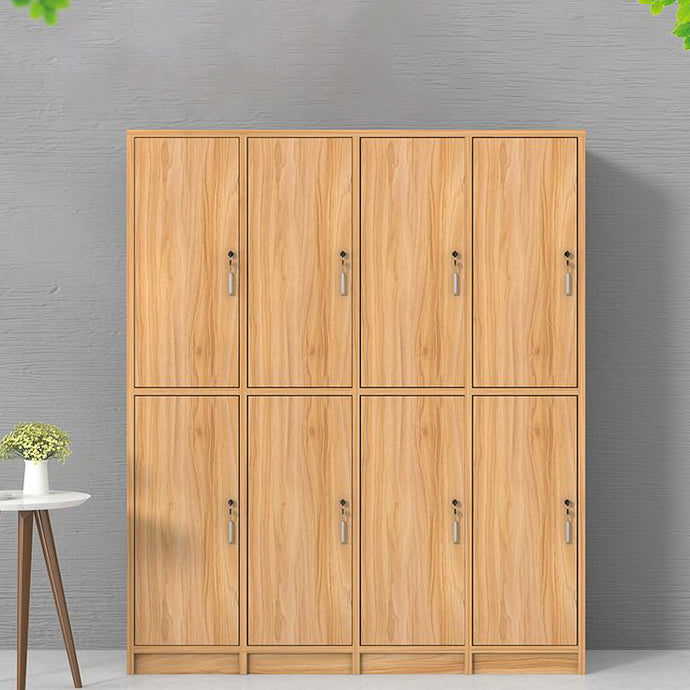 Light Wood Finish Contemporary Storage Cabinet Engineered Wood Indoor Cabinet