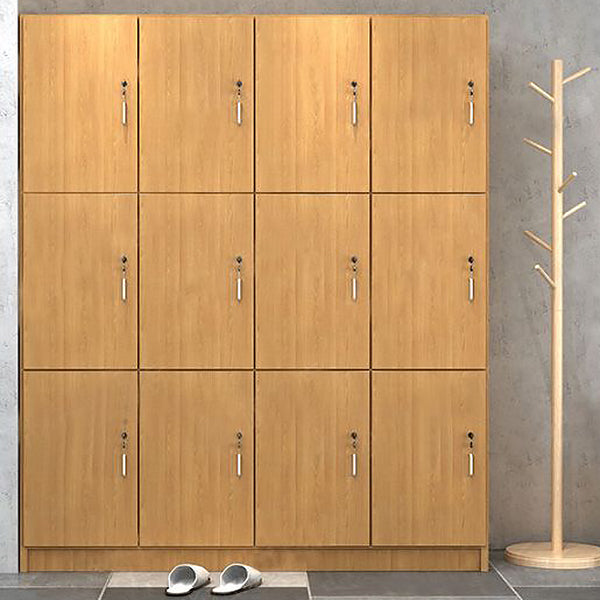 Light Wood Finish Contemporary Storage Cabinet Engineered Wood Indoor Cabinet