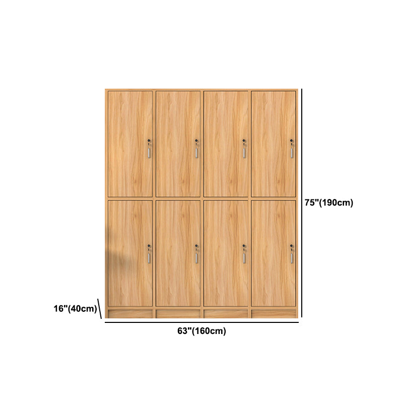 Light Wood Finish Contemporary Storage Cabinet Engineered Wood Indoor Cabinet
