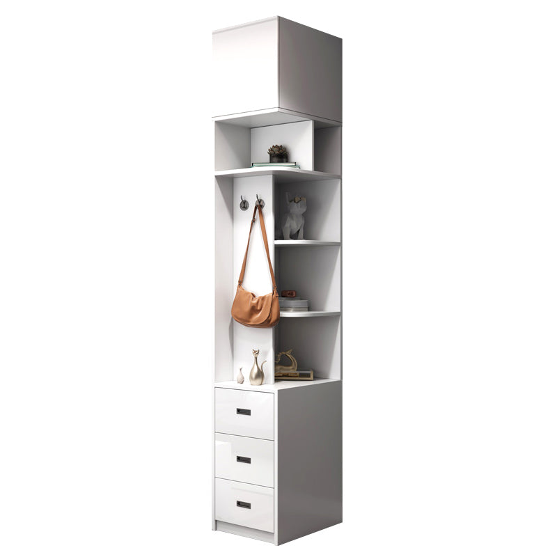 Wood and Glass Wardrobe Armoire Contemporary Sliding Wardrobe Closet