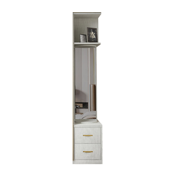 Modern Wardrobe Armoire Engineered Wood and Glass Wardrobe Closet