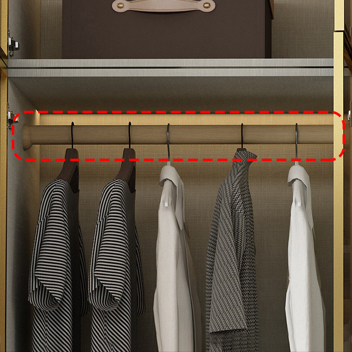 Modern Wardrobe Armoire Engineered Wood and Glass Wardrobe Closet