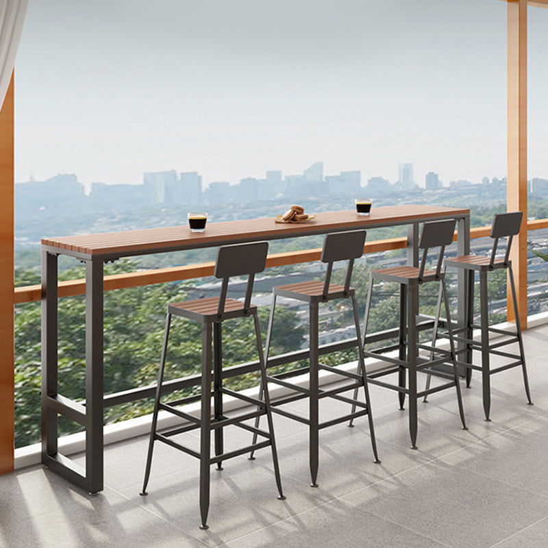 Modern Style Bar Table Set 1/2/5 Pieces Rectangle Bar Table with High Stools