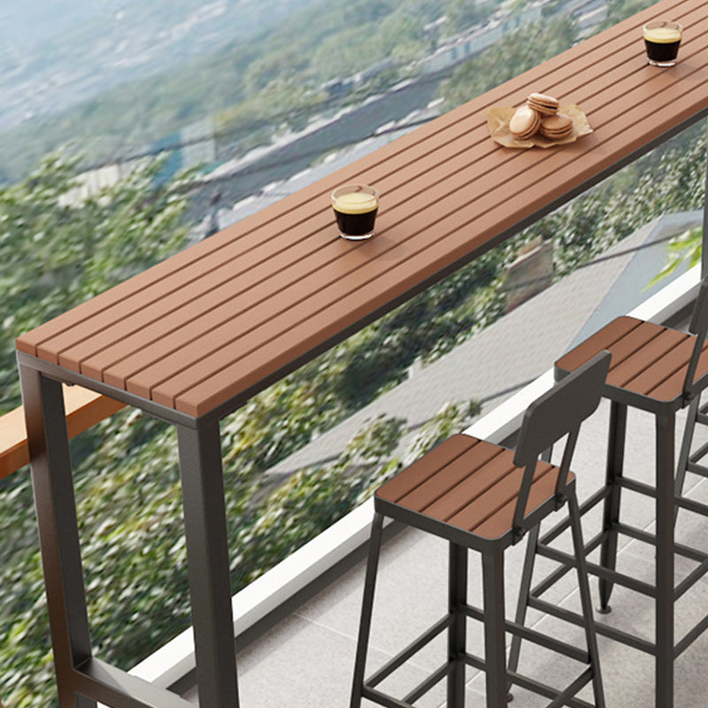 Modern Style Bar Table Set 1/2/5 Pieces Rectangle Bar Table with High Stools