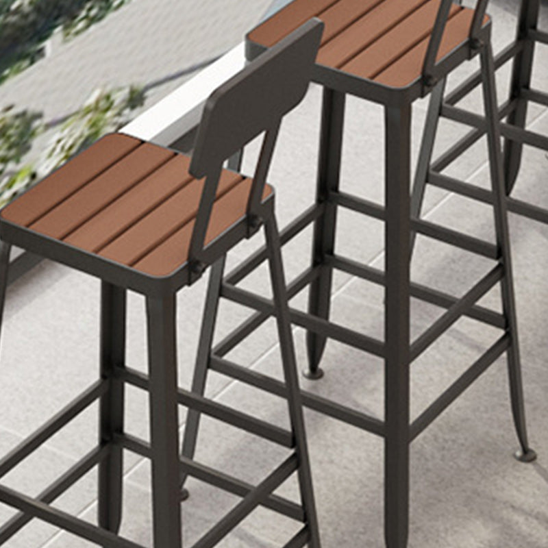 Modern Style Bar Table Set 1/2/5 Pieces Rectangle Bar Table with High Stools
