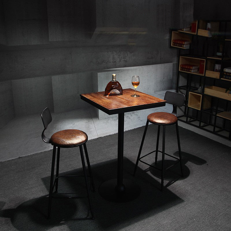 Industrial 1/2/3/4/5 Pieces Solid Wood Bar Table Set Fixed Counter Set for Home Use