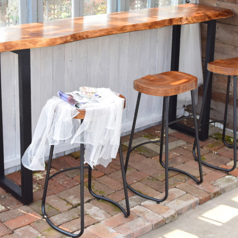 Modern Solid Wood Counter Set 1/2/4 Pieces Rectangle Bar Table Set in Natural