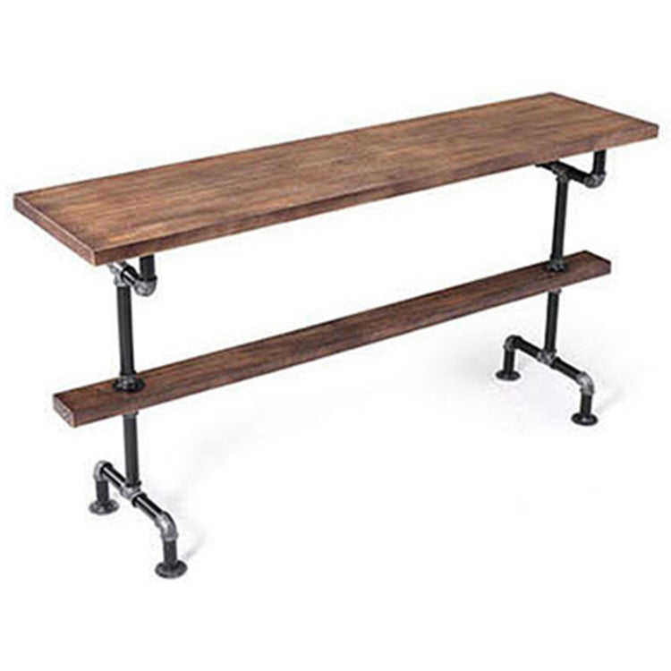 1/4 Pieces Luxurious Rectangular Pub Table Set Solid Wood Counter Table with Stools