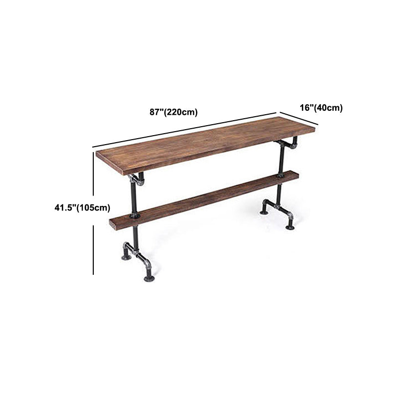 1/4 Pieces Luxurious Rectangular Pub Table Set Solid Wood Counter Table with Stools