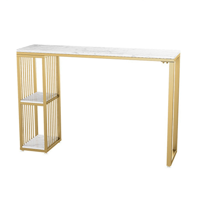 Glam Style 1/2/3 Pieces Faux Marble Bar Table Set Fixed Table Counter Set