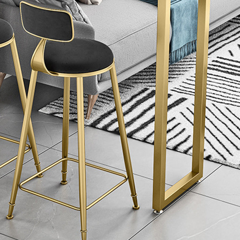 Glam Style 1/2/3 Pieces Faux Marble Bar Table Set Fixed Table Counter Set