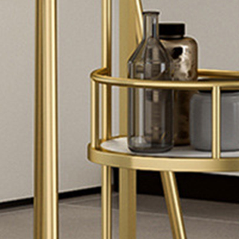 Glam Style 1/2/3 Pieces Bar Table Set Rectangle Stone Bar Table with Metal High Stools