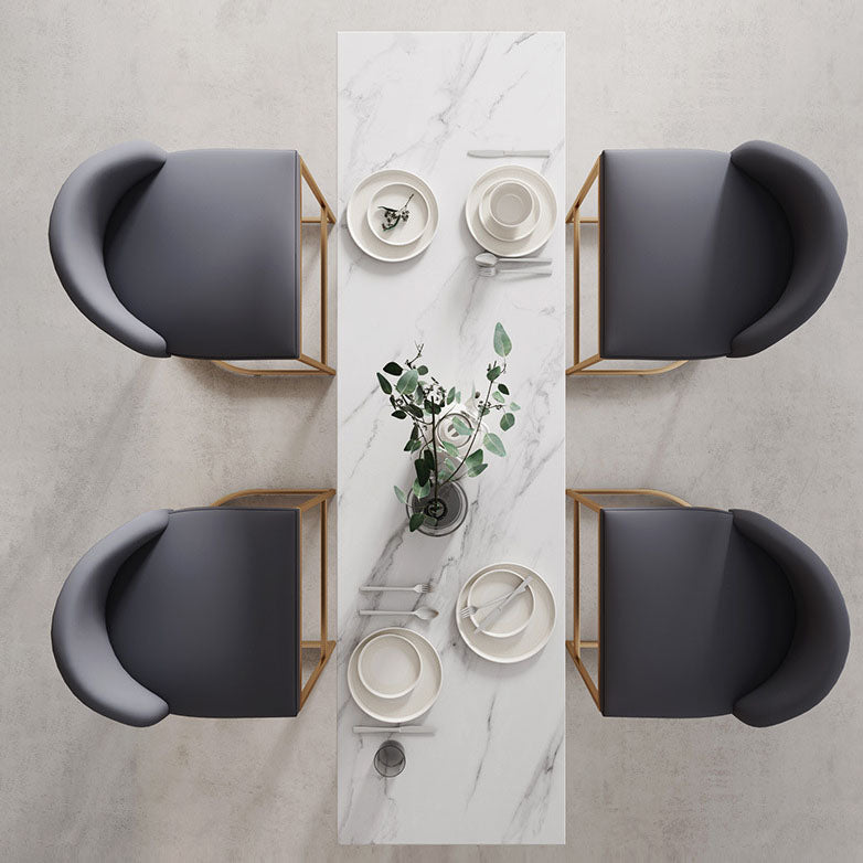 Luxurious Rectangular Pub Table Set 1/2/5 Pieces Artificial Marble Counter Table Set